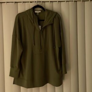 Olive Green Cable & Gauge 1X pullover